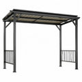 Pérgola de exterior metálica cuadrada con techo de lamas estructura de acero negro y beige 300x300x220 cm