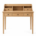 Escritorio con alzada organizadora y 3 cajones madera melamina roble natural 110 cm x 50 cm x 100 cm