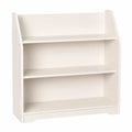 Librería estantería baja de 3 niveles MDF lacado blanco con laterales curvos 90 cm x 30 cm x 95 cm