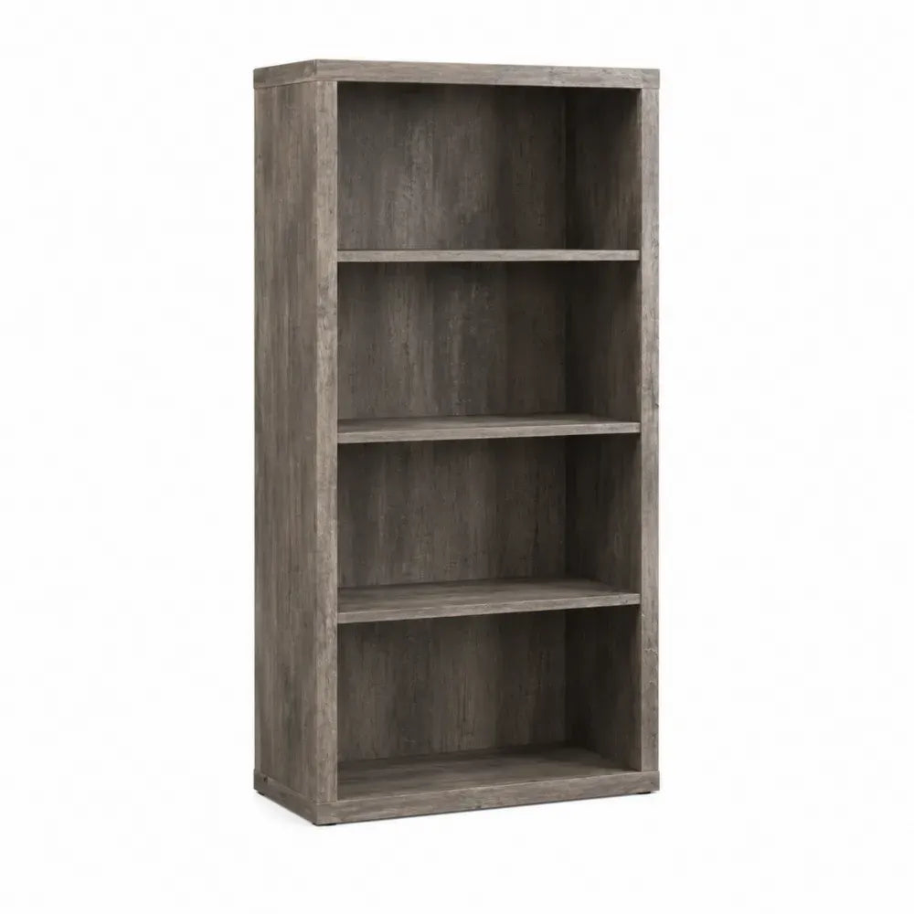 Librería estantería de oficina 4 niveles 60 cm x 30 cm x 160 cm madera gris efecto roble estantería vertical